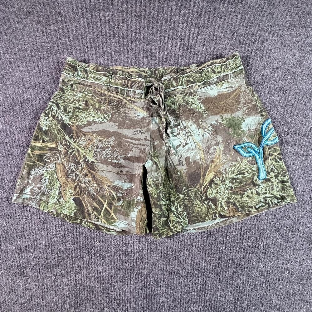 Realtree Outfitters Board Shorts Women's XL Green Cotton Tree-Camo Surfing Beach